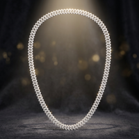 Collier ras du cou en argent et or, avec croix en moissanite de laboratoire Aurum Diam, chaîne à maillons brillants style hip-hop, certifié EGL, pour soirée de luxe