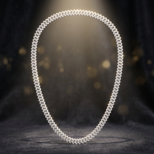 Aurum Diam Lab Grown Moissanite <b>Cross</b> Hip Hop Round Brilliant Cut Link <b>Chain</b> Choker Necklace Luxury Unisex Wedding Party Jewelry - Product Image 1