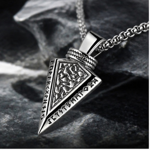 Yunnique-collar con colgante de flecha vikinga de acero inoxidable para hombre, joyería geométrica de estilo Hip Hop, regalo, 3x60cm - Product Image 2