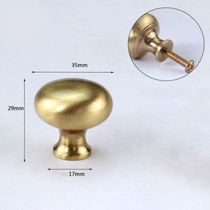 Simple Brass Wardrobe Cabinet <strong>Door</strong> Drawer Handle <strong>Knob</strong> Round Solid Brass Furniture <strong>Door</strong> <strong>Knobs</strong> Pull - Product Image 4