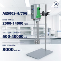 Homogeneizador de Alto Cizallamiento AE500S-H70G Phi70mm 2000-14000rpm Sin Escalonamiento para Dispersión de Pintura, Adhesivos, Resinas y Lodos - Emulsionador de Laboratorio
