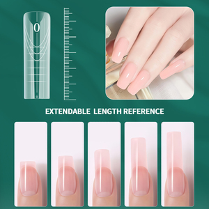 Nailpop – Kit <span class=keywords><strong>de</strong></span> 150 <span class=keywords><strong>faux</strong></span> <span class=keywords><strong>ongles</strong></span> double forme à couverture complète, effet manucure française rapide, 15 tailles, réutilisables, pour salon et usage domestique - Product Image 4