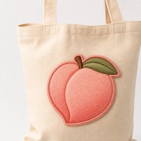 Patch brodé personnalisé thermocollant motif pêche mignon 3D pour sac à dos, dos en toile, direct usine