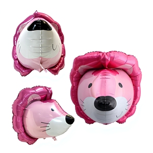 Globos de Mylar con Forma de Cabeza de Animal de Dibujos Animados en 3D, Lindos y Novedosos, de la Marca BLN, para Fiestas Temáticas de Zoológico y Decoraciones de Cumpleaños - Product Image 2