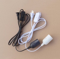 Kit de cordon de lampe de Table E27 blanc noir câble en pvc prise américaine et interrupteur en ligne ou gradateur