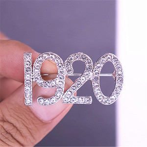 Metal Bling Strass Mulheres Grupo Sorority Desde 1920 Pin ZPB Membro Broche Jóias Personalizadas - Product Image 4