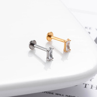 Gaby ASTM F136 Titanium Threadless Labret Push in Lip Rings Helix Piercing Fine Jewelry Wholesale Piercing Jewelry