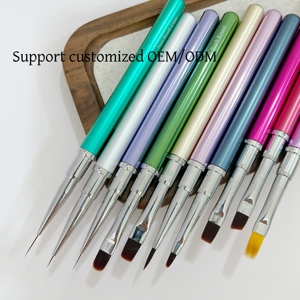 Lot de 10 pinceaux à ongles One Stroke en nylon, personnalisables avec logo, pour la peinture au gel en salon - Product Image 4