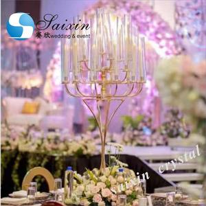 कहा ZT-361 नए 25 हथियार ग्लास सिलेंडर की लंबी शादी कैंडेलब्रा शानदार टेबल सजावट - Product Image 3