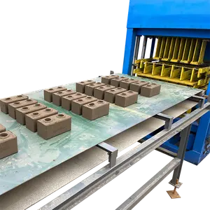 Máquina de construcción de ladrillos de arcilla entrelazada automática, máquina hidráulica de ladrillos de suelo de barro, SHM4-10
