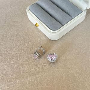 Dylam Top Fine Fashion Jewelry Non Tarnish Sterling <b>Silver</b> 8A Crushed Iced Out Cut Cubic Zirconia Heart CZ <b>Clip</b> on Earrings - Product Image 5