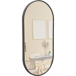 Espejo con marco de metal para montaje en pared decorativo Opción horizontal alta para pasillo Sala de estar Baño-para embalaje de pedidos por correo - Product Image 1