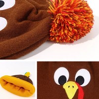 Divertido Gorro de Punto con Diseño de Pavo Corriendo, Unisex, para Uso Diario, Accesorio Suave para la Cabeza, Ideal para Acción de Gracias, Fiestas, Cosplay, Viajes