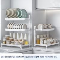 Étagère de rangement réglable en hauteur pour comptoir de cuisine, organiseur de séchage pour assiettes, bols et épices