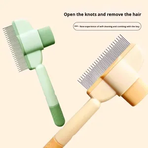 Prezzo di fabbrica a <span class=keywords><strong>pelo</strong></span> <span class=keywords><strong>lungo</strong></span> tipo di perno a denti fini autopulente per cani e gatti toelettatura strumenti per la rimozione dei peli per animali domestici spazzola <span class=keywords><strong>pettine</strong></span> - Product Image 1