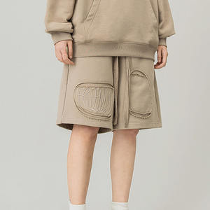 Pantalones Cortos Deportivos para Hombre, Cintura Elástica, Felpa Francesa, Algodón Grueso de 380 g/m², Cintura Alta, Bordado Personalizado, Transpirables - Product Image 2