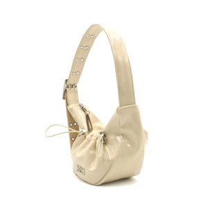 Glam Cream Custom Casual Tote <b>Bag</b> With <b>String</b> Wrinkle Texture And Inner Pocket Organizer Plus Adjustable Strap - Product Image 1