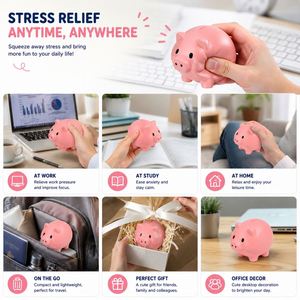 Custom PU Foam Pig Stress Relief Toy Soft Slow Rebound Squeeze Piggy Bank Shape Promotional <b>Gift</b> Events Schools Brand Giveaways - Product Image 5
