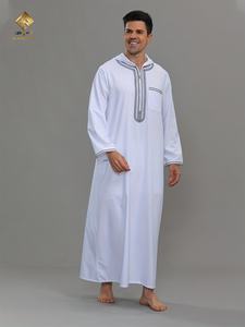 HARAMAIN MEN THOUB Robe islamique brodée pour hommes |   Tissu doux et agréable pour la peau, c'est le meilleur des doux. - Product Image 3