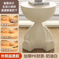 Table d'appoint mobile créative avec étagère de rangement, plateau en plastique, style moderne et minimaliste, pour chambre et balcon