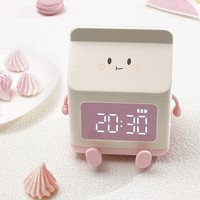 Jam Alarm LED kontrol cerdas untuk anak, bahan ABS bertenaga USB, perangkat latihan tidur untuk anak laki-laki dan perempuan untuk penggunaan Desktop