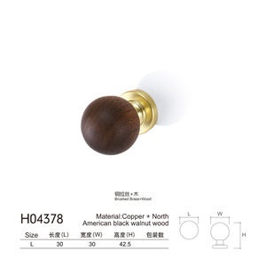 Modern <b>Walnut</b> Round Ball Single-Hole Pull Handle for Kitchen Dresser Bedroom Doors Drawers with Easy Installation - Product Image 6