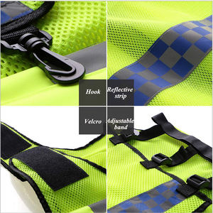 ZUJA بالجملة سترة أمان شبكية متعددة الجيوب للتنفس شعار مخصص شريط قابل للتعديل هاي فيس سترة عاكسة - Product Image 4
