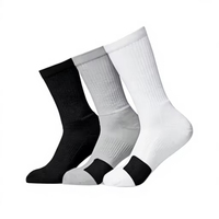 Chaussettes de sport en coton tricoté 100% personnalisées ODM, 3 paires, pour hommes, U CREW, chaussettes de basket-ball pour tous les jours