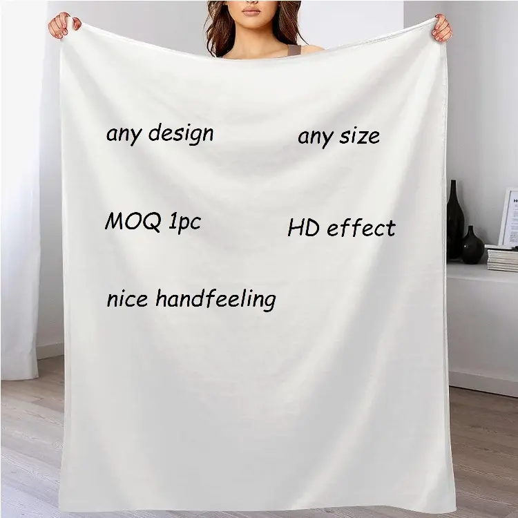 Impressão personalizada Quatro Estações Versátil Household Soft Textura Flanela Sherpa Fleece Blanket