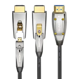 Kabel Serat Optik Hdmi20 Aoc Extender Logo Kustom 5M 8M 4K Mini Kabel Hdmi Mikro Usb HDTV PS- HDMI AOC 4K A Hingga D 32AWG Kawat