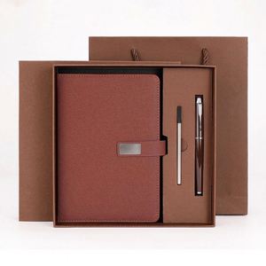 Wholesale Promotional A5 Leather Hardcover Notebook Journal for Gift Custom Diary Notebook Gift Set With <b>Pen</b> and <b>Refill</b> for Sale - Product Image 3