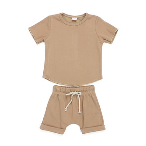 All'ingrosso Del Bambino Appena Nato Insieme Dei Vestiti del Cotone Tessuto Waffle Bambini Bicchierini di Estate Del Bambino Insieme Dei Vestiti del Ragazzo - Product Image 4