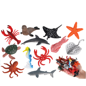 Yxs mô phỏng động vật biển thu nhỏ Đồ chơi cá ngựa cá heo cua cá mập biển sao rùa tôm hùm mô hình hộp cát - Product Image 1