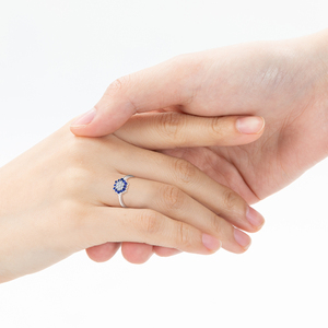 `925 Sterling Silver Snowflake <strong>Ring</strong> for Women Round Blue ZIRCON Cluster <strong>Ring</strong> White Cubic Zirconia <strong>Snow</strong> Flower Fine Jewelry - Product Image 4