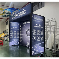 Panel de visualización retroiluminado con LED, equipo de publicidad, cajas de luz montadas en la pared, soporte para mochila, letrero de stand de feria comercial