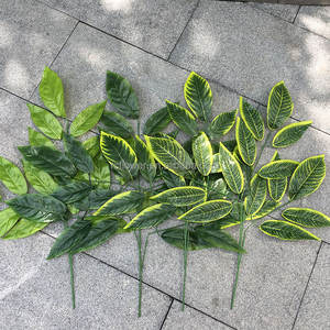 ใบมะม่วงเทียมสีเขียวเหมือนจริงตกแต่งบ้านงานแต่งใบไม้สีเขียวใบใหญ่มะม่วงประดิษฐ์ - Product Image 3