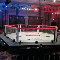 Cage de boxe MMA octogonale, construction en acier et cuir PVC, haute qualité, durable, antidérapante, surface autoportante