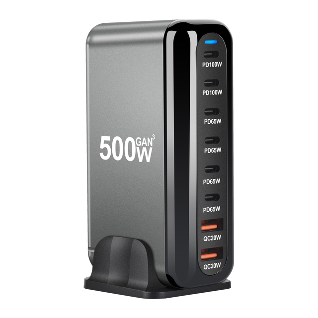 Wholesale Multi Port Desktop GaN Multi Port Super Fast Charging Type C Charger Adapter for Laptop USB C Travel Charger 500W Gan