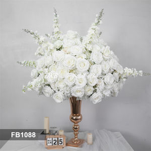 DKB Artificial Silk Roses Hydrangea Centerpieces White Large Sizes Wedding <b>Table</b> <b>Decorations</b> Flower Ball - Product Image 3