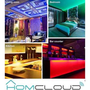 Bande LED intelligente Wi-Fi RGB Homcloud 5M, blanc chaud, contrôle par application, 12V, PCB blanc 4mm, installation facile - Product Image 5