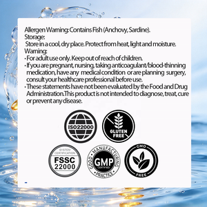 Gélules d'huile de poisson oméga 3 en marque blanche OEM avec vitamine E 1000mg, 120 gélules pour la santé cardiaque, cérébrale et oculaire, complément alimentaire - Product Image 5