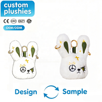 Porte-clés en peluche personnalisé Lapin Noir, doux et mignon, animal en peluche, vente en gros, design créatif, cadeau pour enfants, OEM ODM