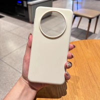 Housse de protection souple de couleur pure simple véritable étui de téléphone en silicone liquide