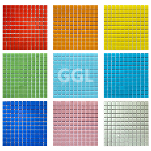 Mosaïque carrée en verre multicolore moderne de 4 mm - Surface antidérapante pour cuisine, salle de bain, hôtel, piscine, design graphique - Product Image 1