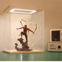 Vitrine acrylique avec lumière LED pour 400% Pop Mart Assemble Vitrine de protection anti-poussière pour la collection de vitrines de bureau