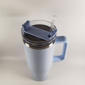 Gobelet isotherme personnalisé en acier inoxydable de 40 oz pour sublimation, avec poignée et paille, options colorées, vente en gros - Product Image 2