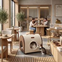 Maison pour chat en bois de luxe, lit confortable pour animaux de compagnie, design moderne et portable, meuble-caverne pour chaton