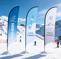 Kit de drapeau à plumes de 3 m avec piquet de sol, drapeau à lame personnalisé pour événements
