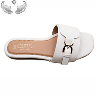 2025 chaussures plates en métal de luxe pour femmes, chaussures confortables, pantoufles décontractées légères pour femmes à bout ouvert et à semelle souple