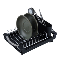 Égouttoir à vaisselle extensible en métal chromé noir SY Home Kitchen
